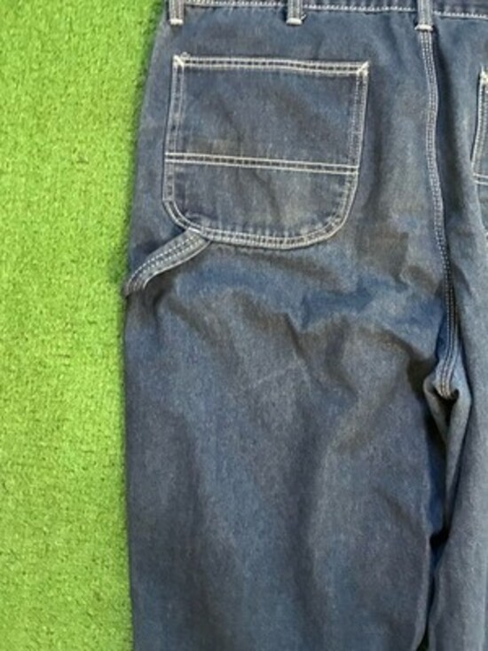 Vintage Roebucks Carpenter Jeans Blue Denim Workwear Pants 36x30 - Picture 5 of 6